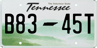 TN license plate B8345T