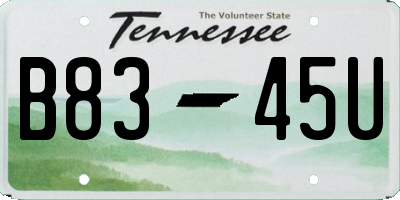 TN license plate B8345U