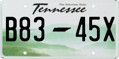 TN license plate B8345X
