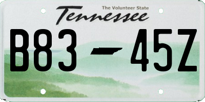 TN license plate B8345Z