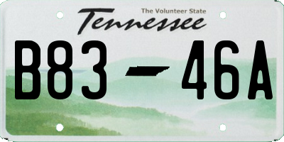TN license plate B8346A