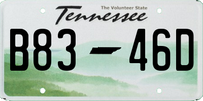 TN license plate B8346D