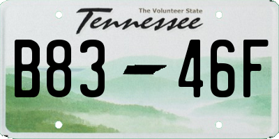 TN license plate B8346F