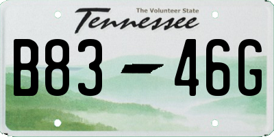 TN license plate B8346G