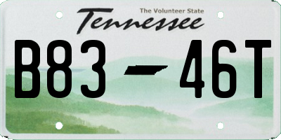 TN license plate B8346T
