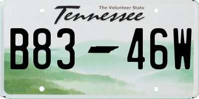 TN license plate B8346W