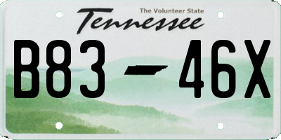 TN license plate B8346X