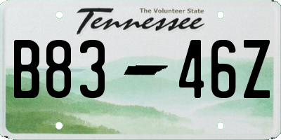 TN license plate B8346Z