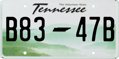 TN license plate B8347B