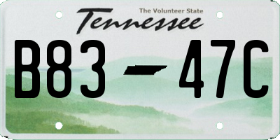 TN license plate B8347C