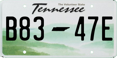 TN license plate B8347E