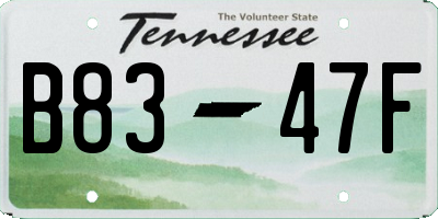 TN license plate B8347F