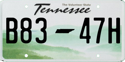 TN license plate B8347H
