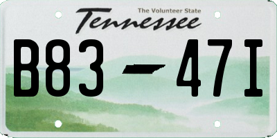 TN license plate B8347I