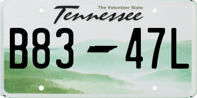 TN license plate B8347L