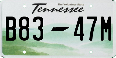 TN license plate B8347M