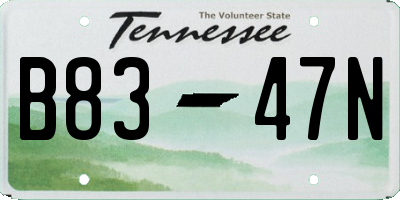 TN license plate B8347N