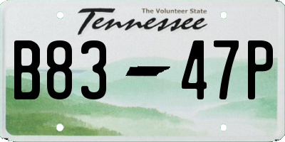 TN license plate B8347P