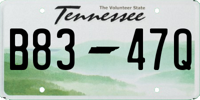 TN license plate B8347Q