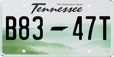 TN license plate B8347T