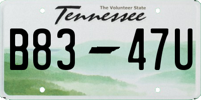 TN license plate B8347U