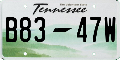 TN license plate B8347W