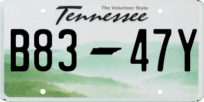 TN license plate B8347Y