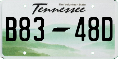 TN license plate B8348D