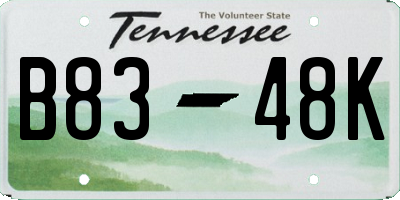TN license plate B8348K