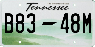 TN license plate B8348M