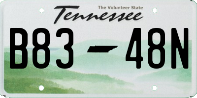 TN license plate B8348N