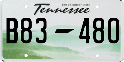 TN license plate B8348O
