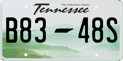 TN license plate B8348S