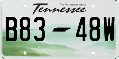 TN license plate B8348W