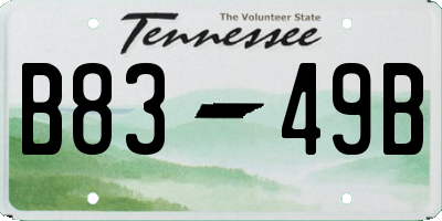 TN license plate B8349B