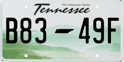 TN license plate B8349F