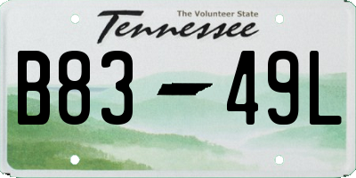 TN license plate B8349L