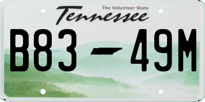 TN license plate B8349M