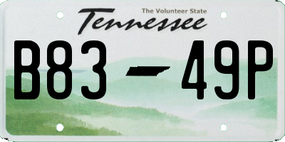 TN license plate B8349P