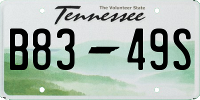 TN license plate B8349S