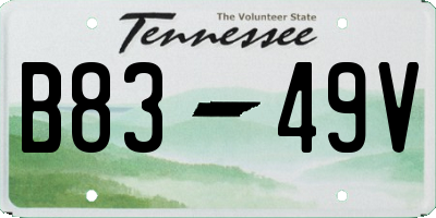 TN license plate B8349V