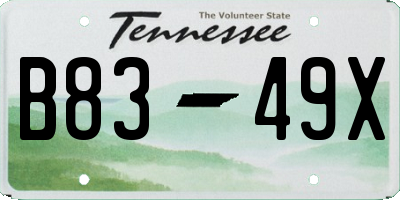 TN license plate B8349X