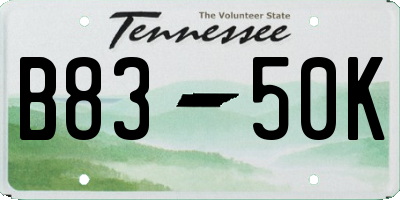 TN license plate B8350K
