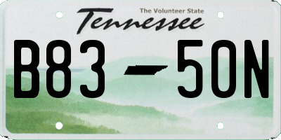 TN license plate B8350N