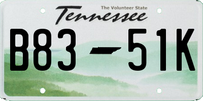 TN license plate B8351K
