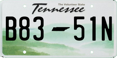 TN license plate B8351N