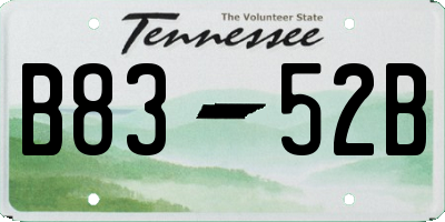 TN license plate B8352B