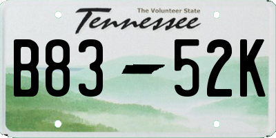 TN license plate B8352K