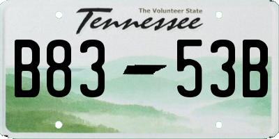 TN license plate B8353B