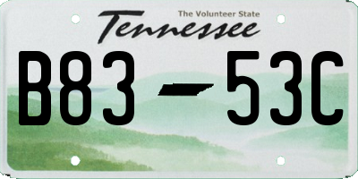 TN license plate B8353C